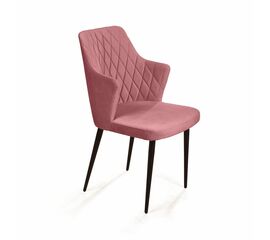 Стул с подлокотниками Hunt ромб, бархат пудровый 15 / чёрный конус | Интернет магазин мебели и декора LifeDekor