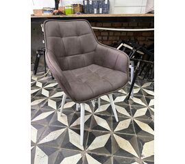 Стул СОЛИС 360 град. поворот.  Федерика Бежевый, иск.замша / черный каркас, М-City | Интернет магазин мебели и декора LifeDekor