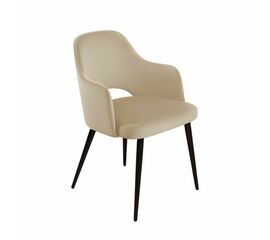 Стул William с подлокотниками, бархат бежевый 5/ черный конус | Интернет магазин мебели и декора LifeDekor