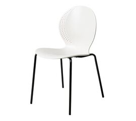 Комплект из 2-х стульев Wave белый с черными ножками | Интернет магазин мебели и декора LifeDekor