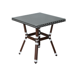 "Кабри" плетеный стол из искусственного ротанга, цвет черно-белый | Интернет магазин мебели и декора LifeDekor