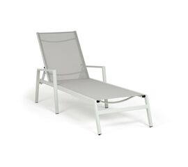 "Парма" шезлонг из алюминия темно-серый (RAL7024) муар, ткань текстилен серая | Интернет магазин мебели и декора LifeDekor