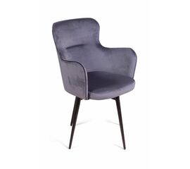 Стул c подлокотниками King, поворотный на 360 градусов, бархат серый 27 | Интернет магазин мебели и декора LifeDekor