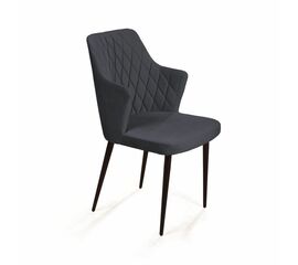 Стул с подлокотниками Hunt ромб, бархат 03 / чёрный конус | Интернет магазин мебели и декора LifeDekor