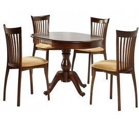 Обеденная группа (Стол Фабрицио-1 и 4 стула Тулон), орех темный | Интернет магазин мебели и декора LifeDekor