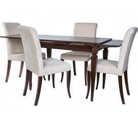 Обеденная группа (Стол Греция и 4 стула Помпей Люкс), орех темный | Интернет магазин мебели и декора LifeDekor