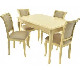 Обеденная группа (Стол Кабриоль и 4 стула Кабриоль), слоновая кость | Интернет магазин мебели и декора LifeDekor