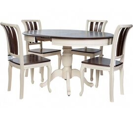 Обеденная группа (Стол Леонардо-1 и 4 стула Кабриоль, Комби 3) | Интернет магазин мебели и декора LifeDekor