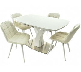 Обеденная группа (Стол Нотр Дам и 4 стула Прованс), цвет белый | Интернет магазин мебели и декора LifeDekor