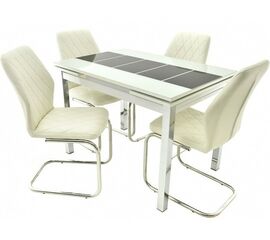 Обеденная группа (Стол Шанхай Каре и 4 стула Шато), цвет белый | Интернет магазин мебели и декора LifeDekor