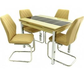 Обеденная группа (Стол Шанхай Каре и 4 стула Шато), цвет бежевый | Интернет магазин мебели и декора LifeDekor