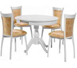 Обеденная группа (Стол Фабрицио-1 и 4 стула Тулон м/с), белая эмаль | Интернет магазин мебели и декора LifeDekor