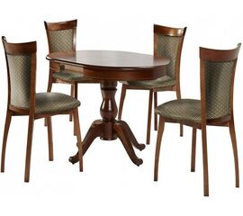 Обеденная группа (Стол Фабрицио-1 и 4 стула Тулон м/с), орех темный | Интернет магазин мебели и декора LifeDekor