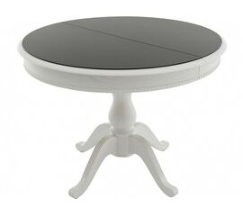 Стол «Фабрицио 1» GLASS (D 1000), белый с черным | Интернет магазин мебели и декора LifeDekor