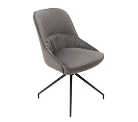 Кресло Etna серое, поворотное, черный металл | Интернет магазин мебели и декора LifeDekor