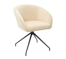 Кресло Less бежевое, поворотное, черный металл | Интернет магазин мебели и декора LifeDekor