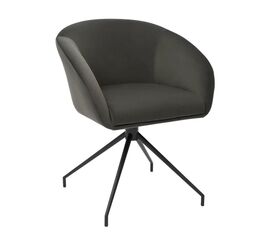Кресло Less графит, поворотное, черный металл | Интернет магазин мебели и декора LifeDekor