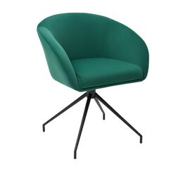 Кресло Less изумрудное, поворотное, черный металл | Интернет магазин мебели и декора LifeDekor