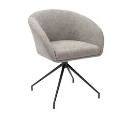 Кресло Less серый шенилл, поворотное, черный металл | Интернет магазин мебели и декора LifeDekor