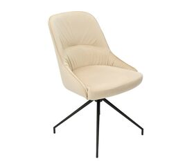 Кресло Etna бежевое, поворотное, черный металл | Интернет магазин мебели и декора LifeDekor