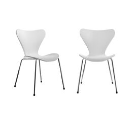 Комплект из 2-х стульев Seven Style белый с хромированными ножками | Интернет магазин мебели и декора LifeDekor