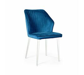 Стул Berg, бархат  синий 29 / белый конус | Интернет магазин мебели и декора LifeDekor