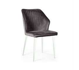 Стул Berg, бархат  светло-серый 26 / белый конус | Интернет магазин мебели и декора LifeDekor