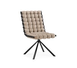 Стул на металлокаркасе Ball 1 бежевый / черный | Интернет магазин мебели и декора LifeDekor