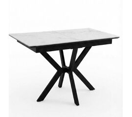 Стол DikLine DI100 Мрамор Кристал белый/опоры черные (2уп.) | Интернет магазин мебели и декора LifeDekor