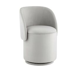 Пуф-трансформер Таунсвилл вращающийся с ящиком велюр светло-серый | Интернет магазин мебели и декора LifeDekor
