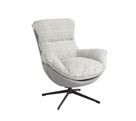 Кресло HUG серый в полоску, экокожа, шенилл | Интернет магазин мебели и декора LifeDekor