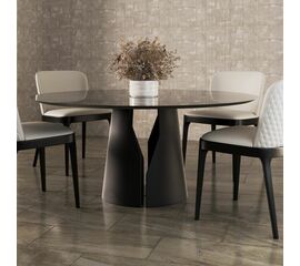 Стол круглый GIO 120, керамика глянцевая, черная | Интернет магазин мебели и декора LifeDekor