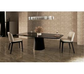 Стол овальный GIO 180, керамика глянцевая, черная | Интернет магазин мебели и декора LifeDekor