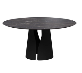 Стол круглый GIO 120, керамика матовая, черная | Интернет магазин мебели и декора LifeDekor