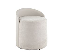 Пуф Тея спинка иск.кожа, сиденье шенилл светло-серый | Интернет магазин мебели и декора LifeDekor