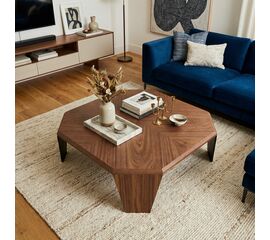 Журнальный столик Nidji 100х100х30, шпон орех | Интернет магазин мебели и декора LifeDekor