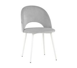 Стул Меган SN велюр светло-серый белые ножки | Интернет магазин мебели и декора LifeDekor