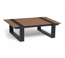 "Тулон" журнальный стол 120х85, H35 см из HPL, цвет "дуб", каркас черный (RAL9005) муар | Интернет магазин мебели и декора LifeDekor