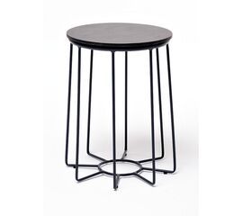 "Эквадор" журнальный стол из HPL круглый Ø40 H55, каркас из стали темно-серый (RAL 7024), цвет столешницы "серый гранит" | Интернет магазин мебели и декора LifeDekor