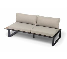 "Тулон" правый модуль, каркас алюминий, HPL "дуб", черный муар, ткань бежевая 15052 | Интернет магазин мебели и декора LifeDekor