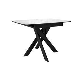 Стол DikLine DKB110, Керамика Carrara Gloss (мрамор глянец белый)/подстолье черное/опоры черные | Интернет магазин мебели и декора LifeDekor