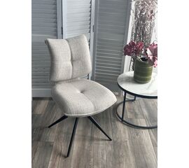 Стул ДЕЛИ (DELI) 360 град, цвет БЕЖЕВЫЙ H300126-2, ткань / ЧЕРНЫЙ каркас, ®DISAUR | Интернет магазин мебели и декора LifeDekor