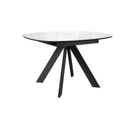 Стол DikLine BK100 Керамика Carrara Gloss (мрамор глянец белый)/подстолье черное/опоры черные | Интернет магазин мебели и декора LifeDekor