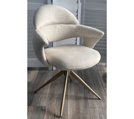 Стул ЖЕНЕВА (GENEVA 360 град, цвет ЛАТТЕ PENA-110 / HUNTER-110, ткань / ШАМПАНЬ каркас, ®DISAUR | Интернет магазин мебели и декора LifeDekor