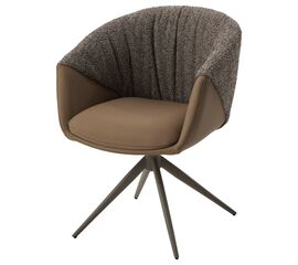 Стул ГИССЕН (GISSEN) 360 град., цвет КОФЕ HP032-08A PU / V885-1, экокожа / ткань / ЛАТТЕ, ®DISAUR | Интернет магазин мебели и декора LifeDekor