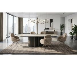 Стол ВЕНТО (VENTO) 280 ТОПАЗ TL-617, испанская керамика/ Коричневый графит каркас, ®DISAUR | Интернет магазин мебели и декора LifeDekor