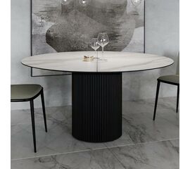 Стол раскладной круглый Нолан 120+40, керамика матовая, белая | Интернет магазин мебели и декора LifeDekor