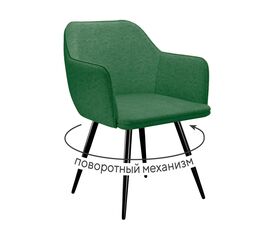 Стул DikLine 277 поворотный NS Pine зеленый, ножки черные | Интернет магазин мебели и декора LifeDekor