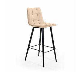 Стул барный Уно, бархат бежевый 5/ чёрный конус | Интернет магазин мебели и декора LifeDekor