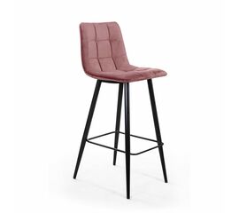 Стул барный Уно, бархат пудровый 15/ чёрный конус | Интернет магазин мебели и декора LifeDekor